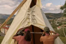 Montaggio telo teepee